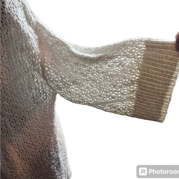 Torrid boho  festival Open Stitch Cardigan cream long line base layer Sweater 2X - Picture 4 of 8